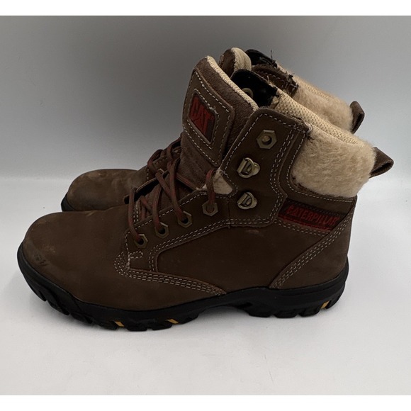 Caterpillar Shoes - Caterpillar Tess Sundance Brown Leather EH Work Boots, Women's 7.5 Wide